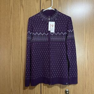 NWT Neve Designs Women’s Large Natalie Full Zip Wool Blend Jacket Purple